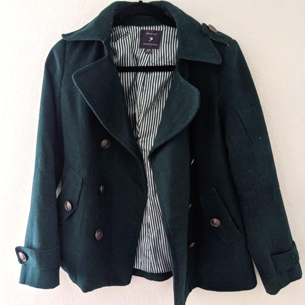 Forever 21 Green Peacoat